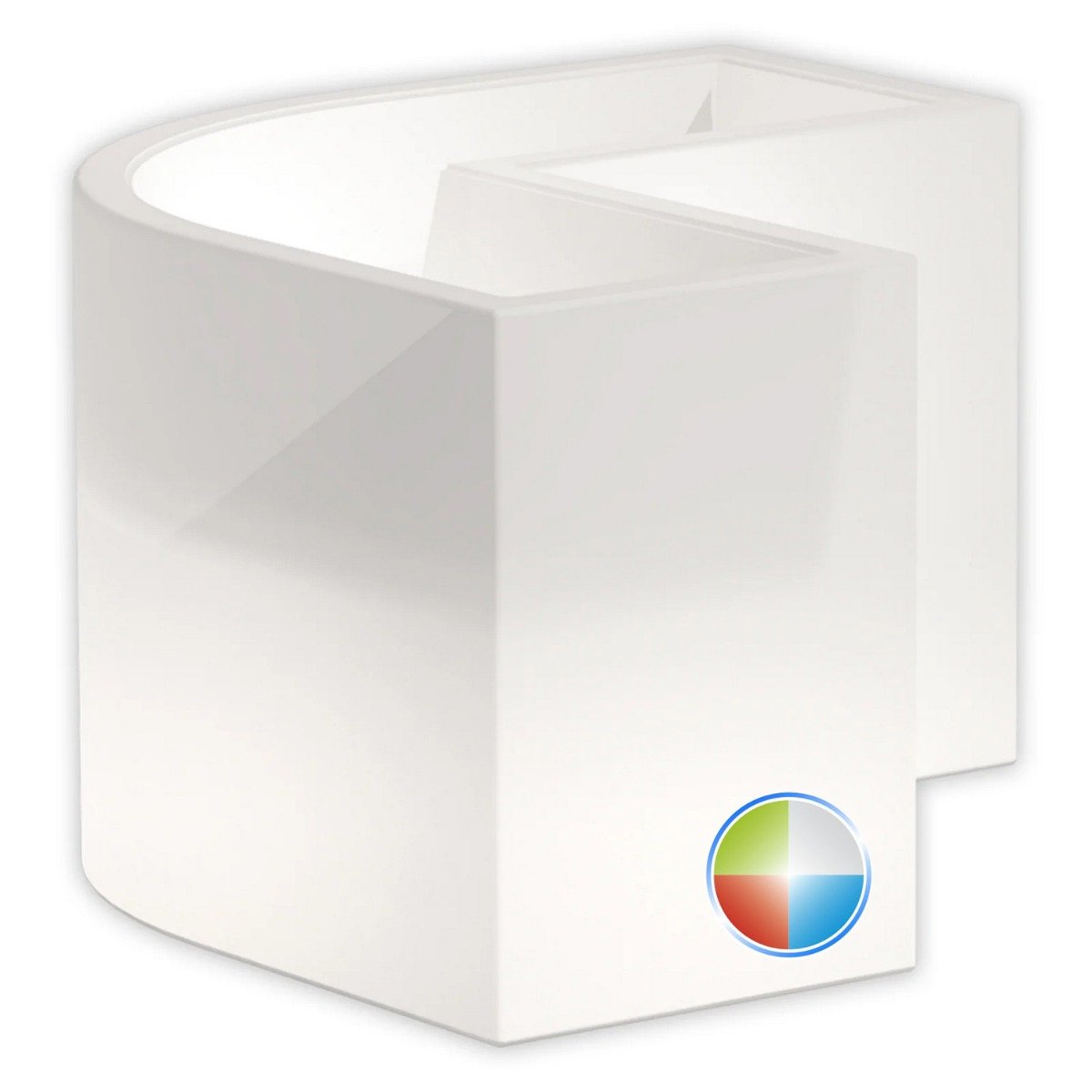 Image of Vaso Luminoso Fioriera In Resina Rettangolare H 50 CM Led Multicolor Batteria Solare mod. Flowerpot Angolare Led