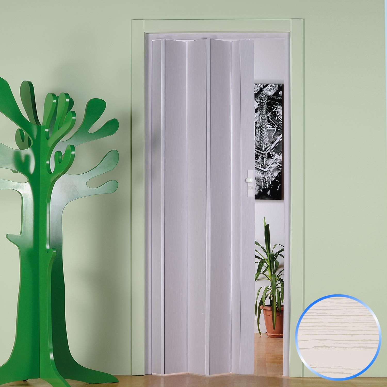 PORTE PORTA A SOFFIETTO SCORREVOLE IN PVC DA INTERNO 83x214 CM RIDUCIBILE