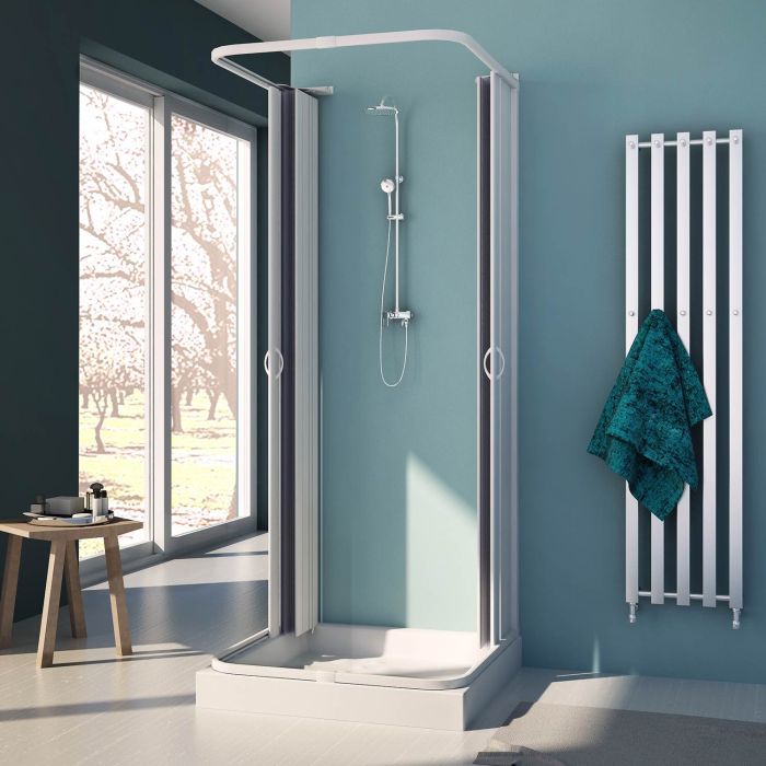 Box Doccia 3 Lati 80x100x80 CM H185 PVC mod. Nova