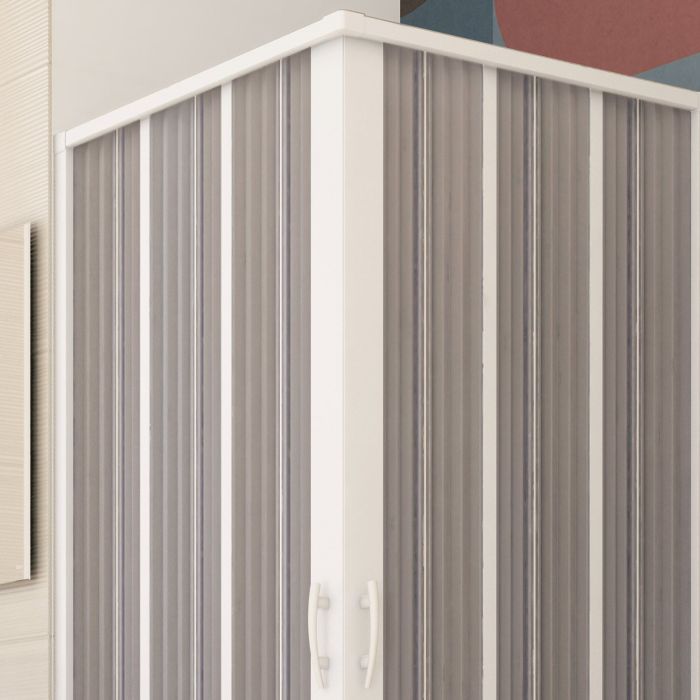Box Doccia in PVC 90x90CM H185 a soffietto con Apertura Centrale colore Bianco mod. Flex