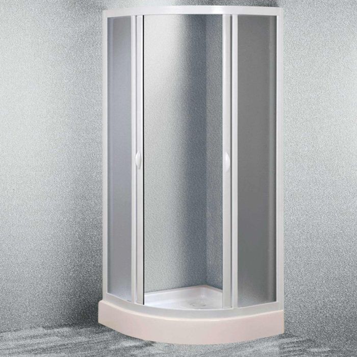 Box doccia Semicircolare 80x80 CM in Acrilico mod. Smart con apertura scorrevole