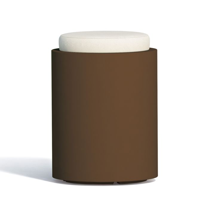 Pouf Round In Resina Tondo Ø 40 CM Marrone