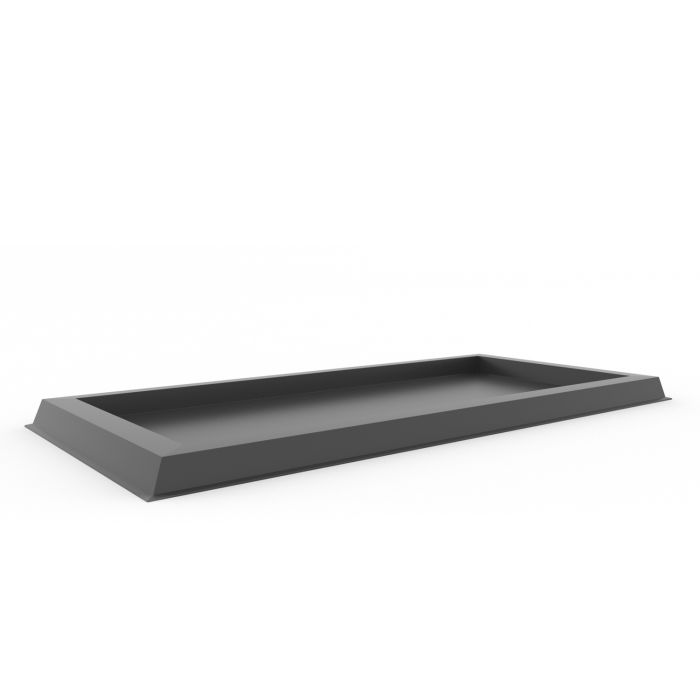 Sottovaso rettangolare 108x49 colore Antracite in resina per fioriera mod. Matera main product photo