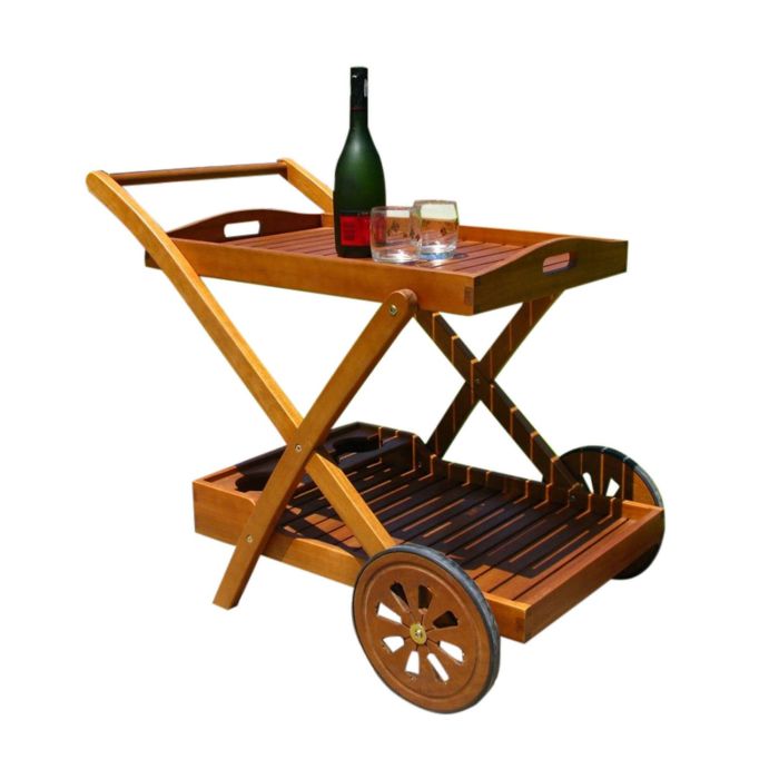 Carrello con ruote in legno massiccio mod. Trolley bar main product photo