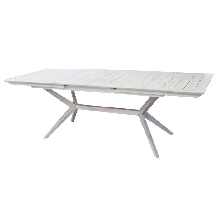 Tavolo estensibile in legno di Acacia bianco 150/200x90 cm mod. Bali main product photo