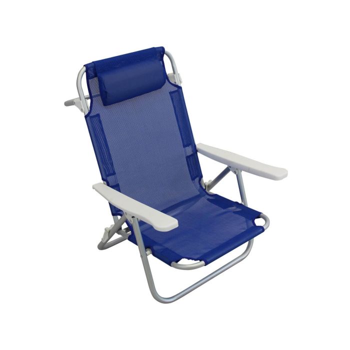 Spiaggina con braccioli pieghevole regolabile blu in alluminio mod. Joy main product photo