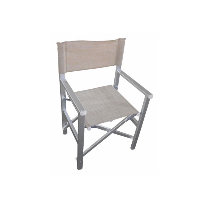 Sedia pieghevole da regista in alluminio e tessuto Tortora mod. Siena main product photo