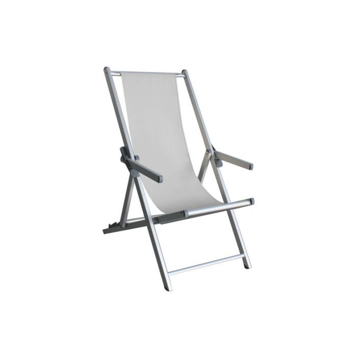 Sdraio pieghevole con braccioli in alluminio e tessuto Bianco mod. Mare main product photo