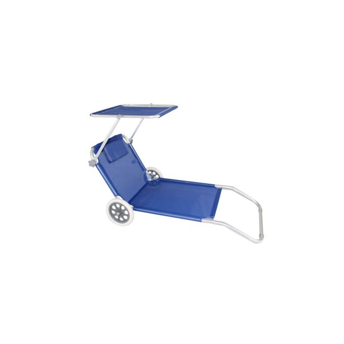 Spiaggina carrello pieghevole in metallo con tettuccio e cuscino main product photo