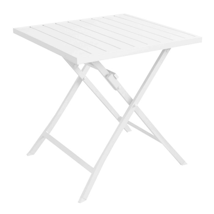 Tavolino pieghevole in alluminio 70x70x73h cm colore Bianco mod. Alabama main product photo