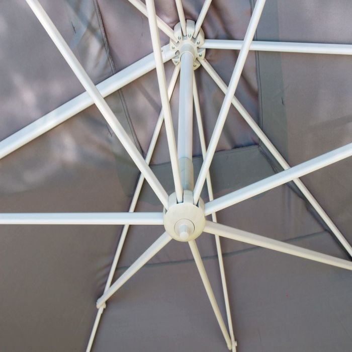 Ombrellone da giardino 3x4 con telo in poliestere Grigio palo Tortora antivento mod. Mercurio