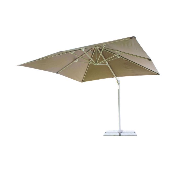 Ombrellone da giardino 3x4 in alluminio con telo in poliestere Tortora palo Tortora antivento mod. Saturno main product photo