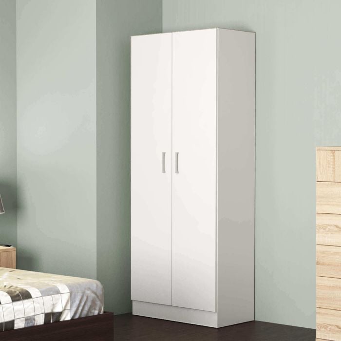Armadio a 2 ante battenti di colore Bianco mod. Leopold