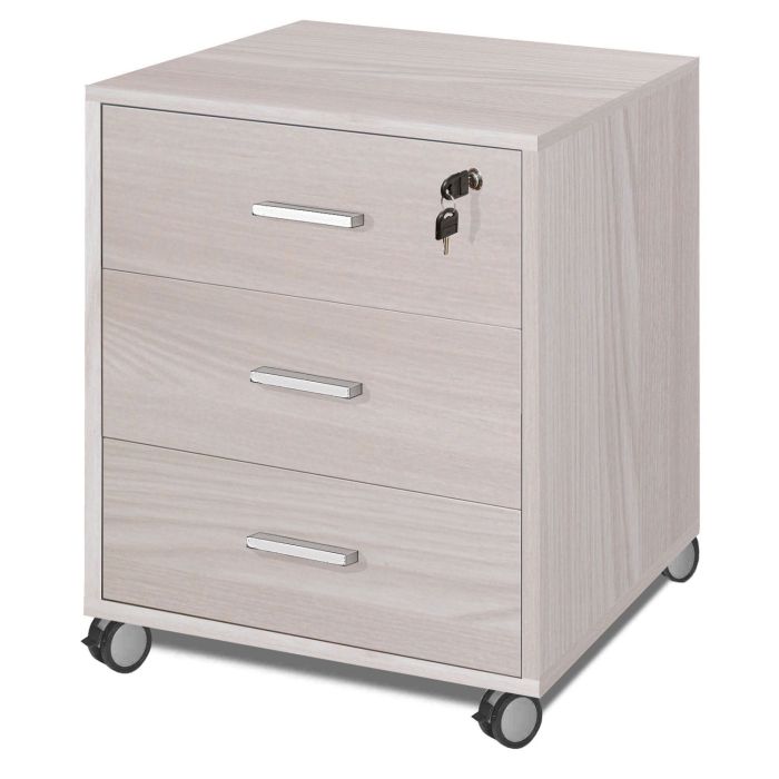 Cassettiera con ruote 3 cassetti h 70 cm colore Olmo Chiaro main product photo