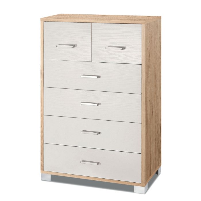 Mobile quadrante 6 cassetti h 112 cm colore Bianco Fiammato main product photo