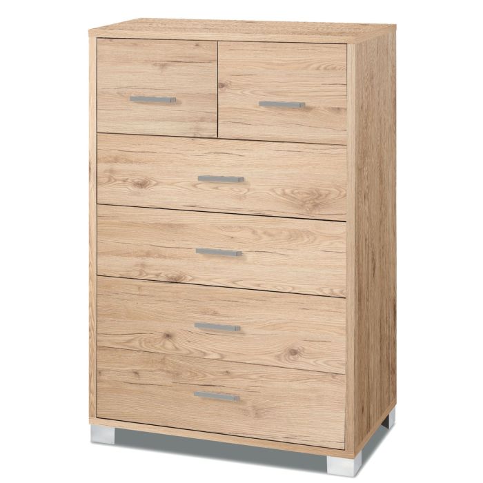 Mobile quadrante 6 cassetti h 112 cm colore Rovere Naturale main product photo