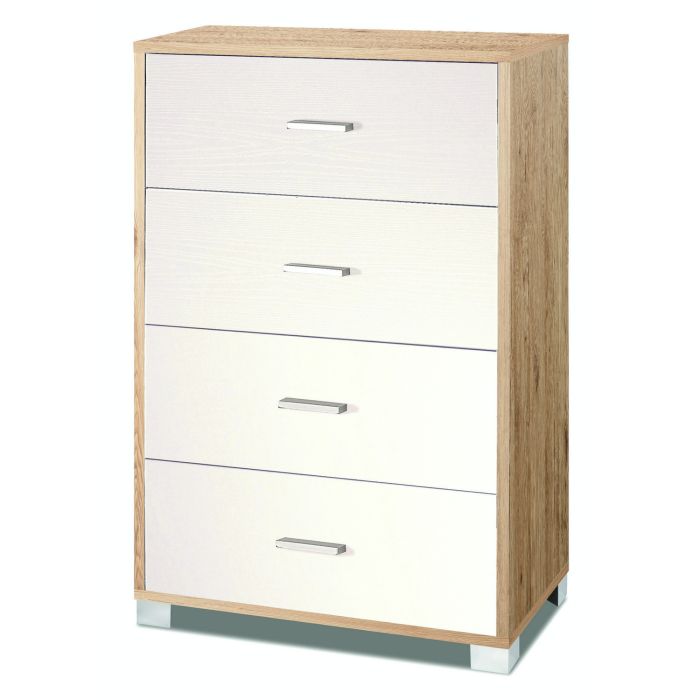 Mobile quadrante 4 cassetti h 112 cm colore Bianco Fiammato main product photo