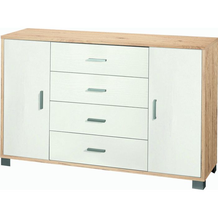 Mobile 2 ante 4 cassetti h 86 cm colore Bianco Fiammato main product photo