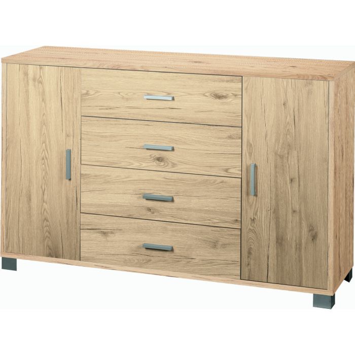 Mobile 2 ante 4 cassetti h 86 cm colore Rovere Naturale main product photo