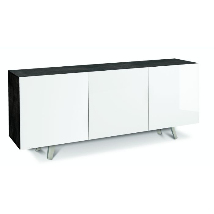 Madia 3 ante 2 ripiani h 70 cm colore Bianco Lucido main product photo