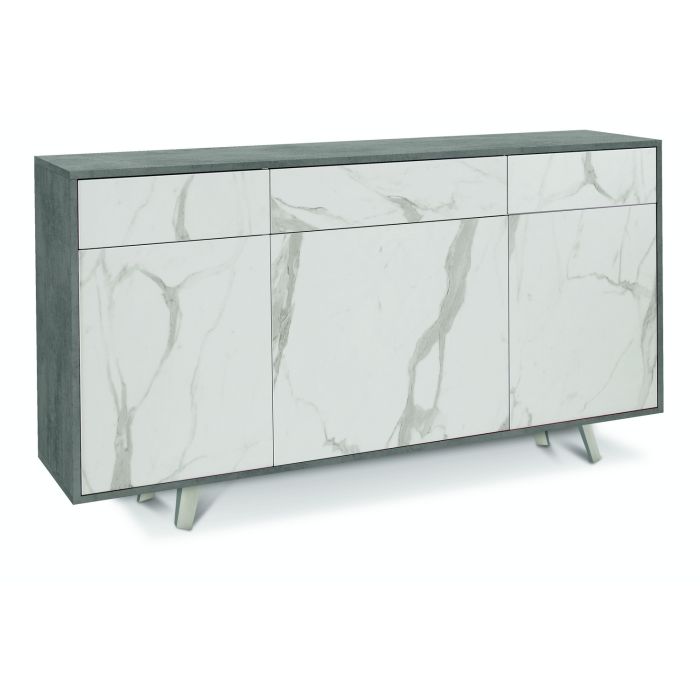 Madia 3 ante 3 cassetti h 92 cm colore Marmo Calacatta main product photo