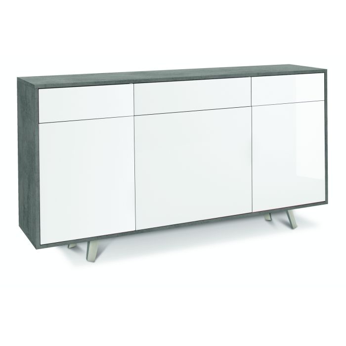 Madia 3 ante 3 cassetti h 92 cm colore Bianco Lucido main product photo