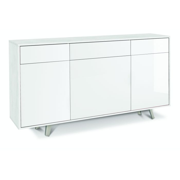 Madia 3 ante 3 cassetti h 92 cm colore Bianco Lucido main product photo