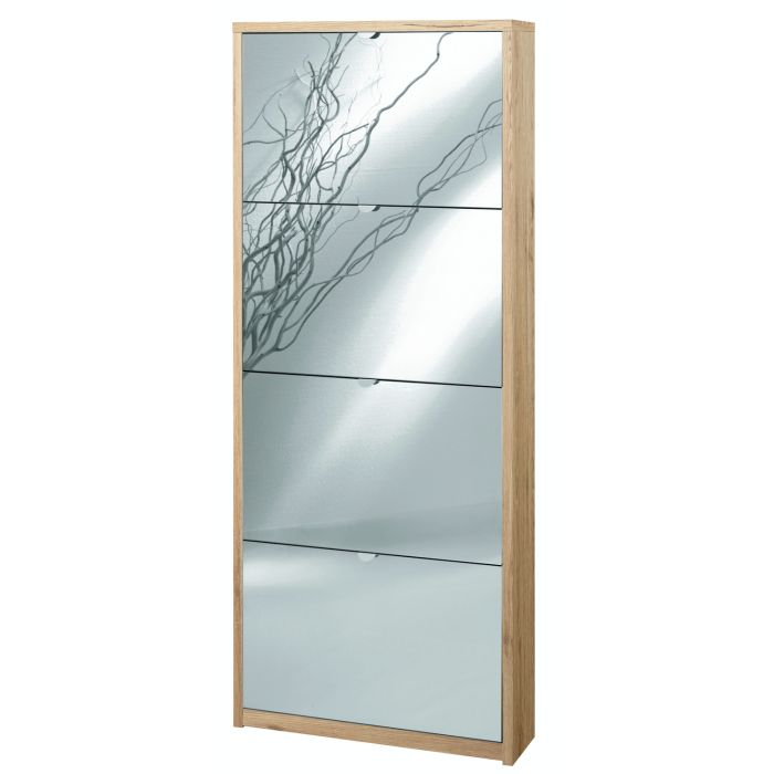 Scarpiera 4 ante 10 posti h 154 cm colore Specchio Naturale main product photo