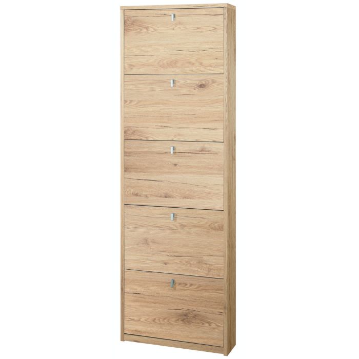 Scarpiera 5 ante 12 posti h 190 cm colore Rovere Naturale main product photo