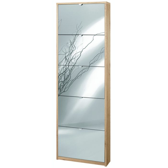Scarpiera 5 ante 12 posti h 190 cm colore Specchio Naturale main product photo
