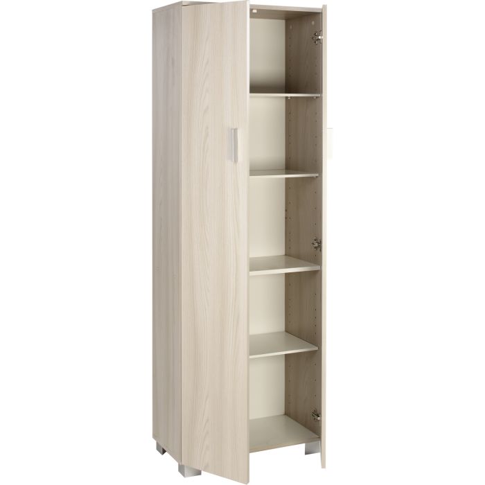 Armadio 2 ante 6 ripiani h 178 cm colore Bianco Fiammato
