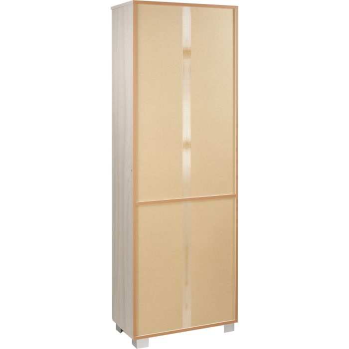 Armadio 2 ante 6 ripiani h 178 cm colore Bianco Fiammato