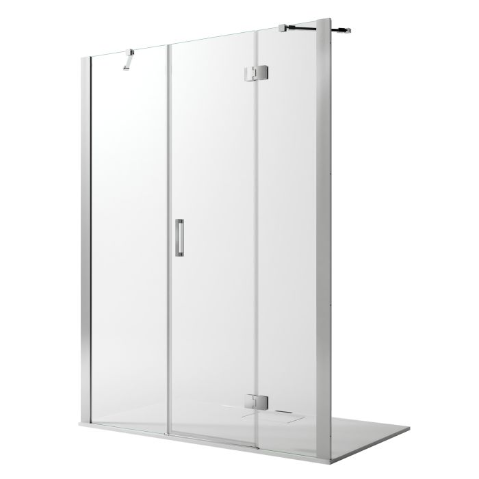 Porta Doccia 165CM H190 Vetro Trasparente con Easy-Clean mod. Flip Anta + Fisso main product photo