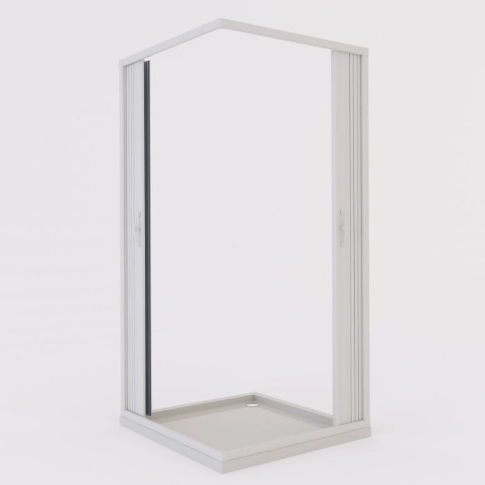 Box doccia a soffietto in PVC 100x100 cm H 185 mod. Aster con apertura centrale