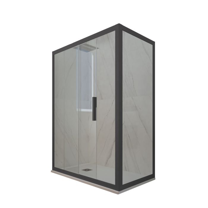 Box doccia scorrevole 80x150 CM H 200 Vetro Trasparente Profilo Antracite mod. Deco Duo