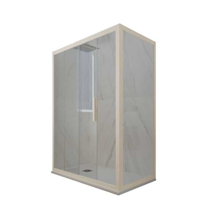 Box doccia scorrevole 75x100 CM H 200 Vetro Trasparente Profilo Champagne mod. Deco Duo