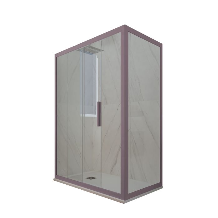Box doccia scorrevole 90x160 CM H 200 Vetro Trasparente Profilo Lavanda mod. Deco Duo