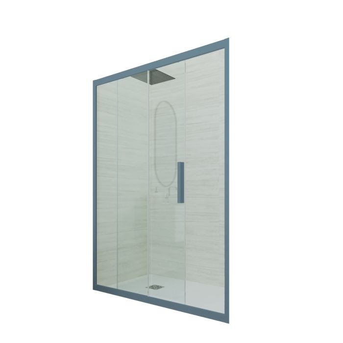 Acquista Forte Porta doccia scorrevole 160 CM H 200 Vetro Trasparente  Profilo Blu Navy mod. Deco in Offerta a 400€ su BricoNow