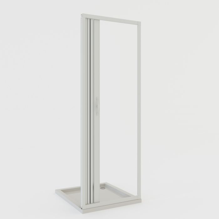 Porta doccia a soffietto in PVC 80 cm H 185 mod. Giglio con apertura laterale