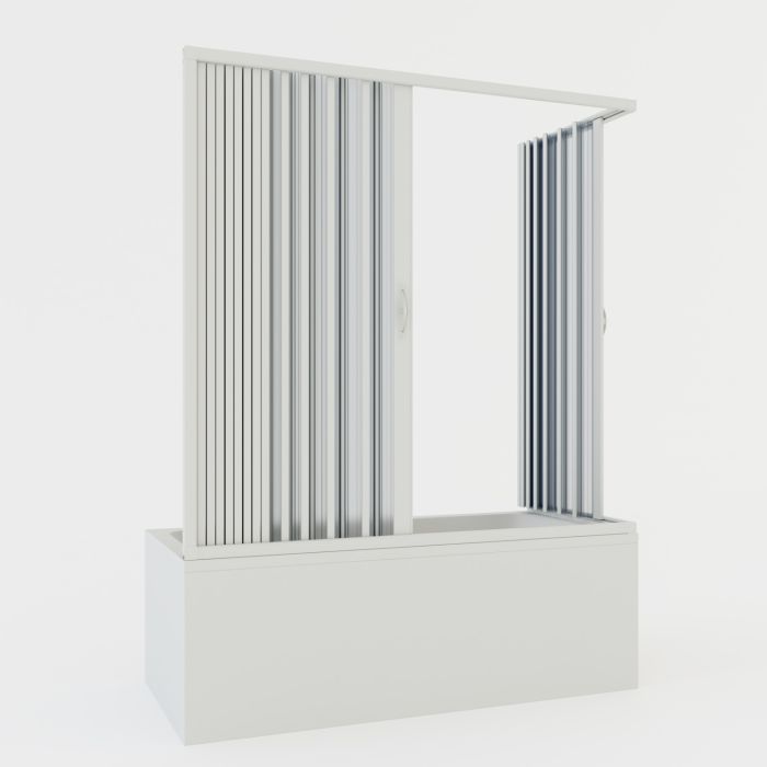Box doccia sopravasca 70x170 in PVC h 150 a soffietto mod. Ortensia con apertura centrale