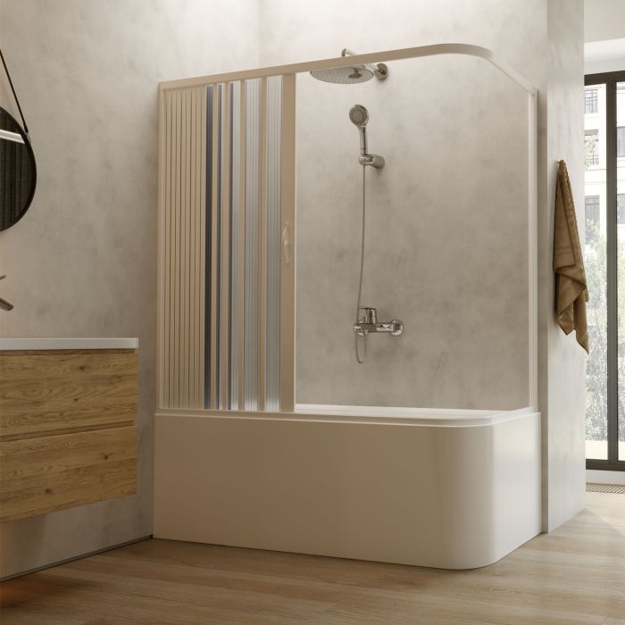 Box doccia sopravasca 70x170 in PVC a soffietto mod. Ortensia con apertura laterale