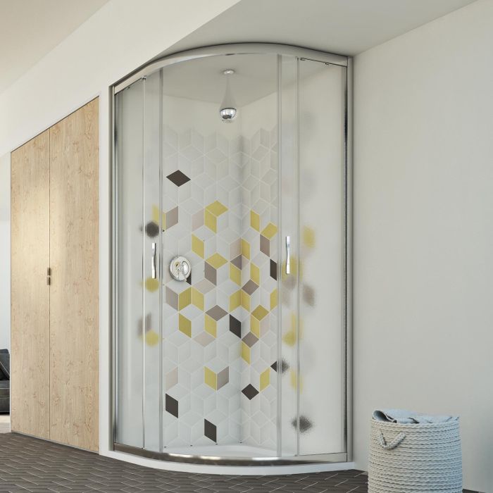 Box doccia semicircolare 70x90 CM H198 stampato C mod. Evolution
