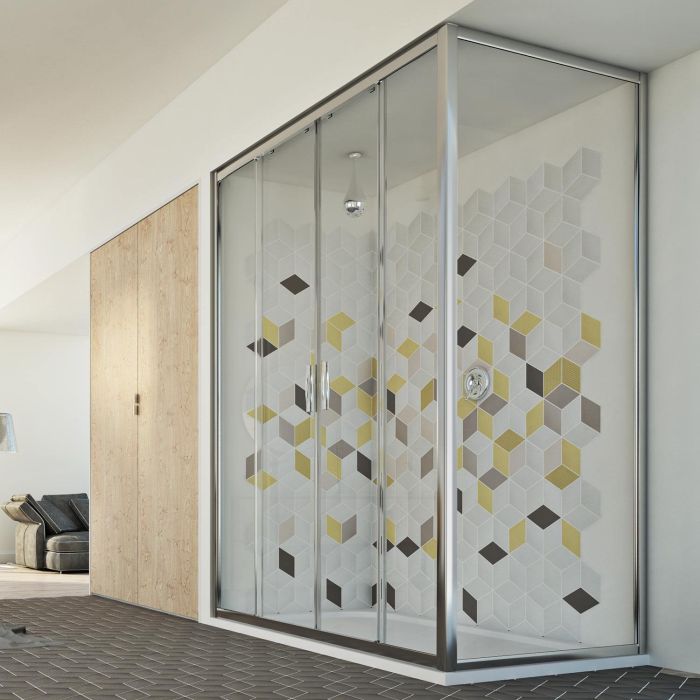Box Doccia 70x120 CM H198 trasparente mod. Young Duo 2 Ante