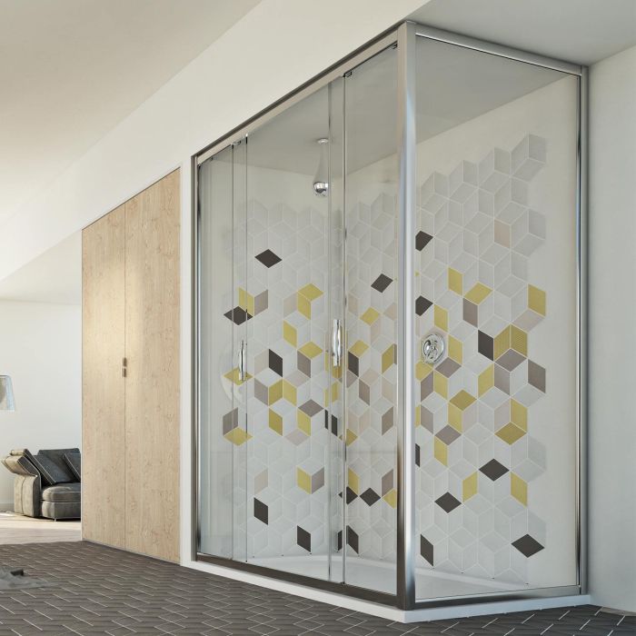 Box Doccia 70x120 CM H198 trasparente mod. Young Duo 2 Ante