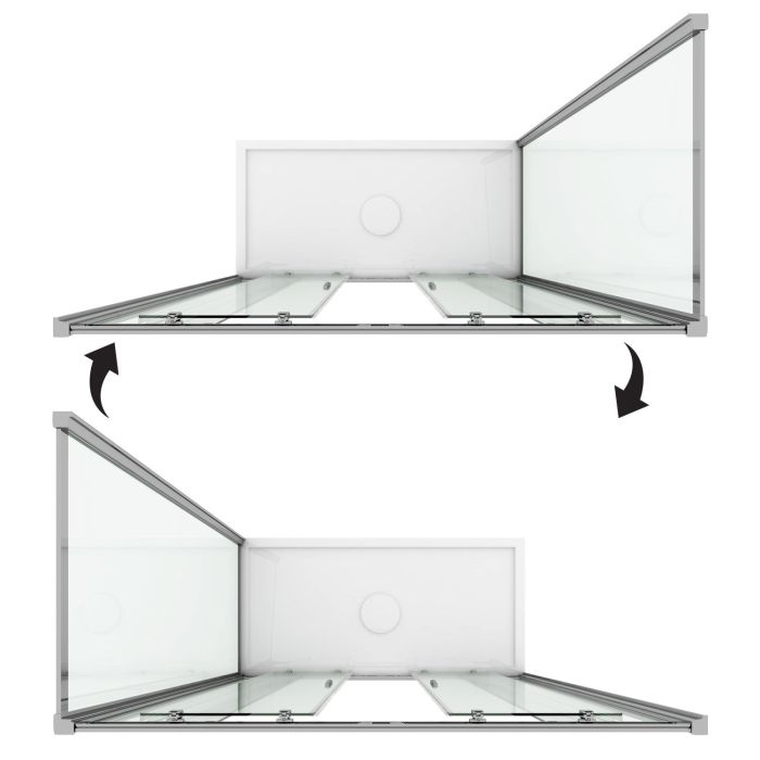 Box Doccia 70x120 CM H198 trasparente mod. Young Duo 2 Ante