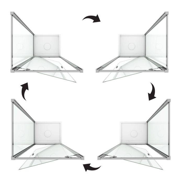 Box Doccia 75x75 AP. 75 CM H198 stampato C mod. Cristal Duo 1 Anta