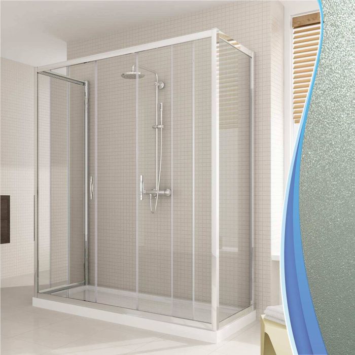 Box Doccia 3 lati 80x120x80 CM H198 stampato C mod. Young Trio 2 Ante