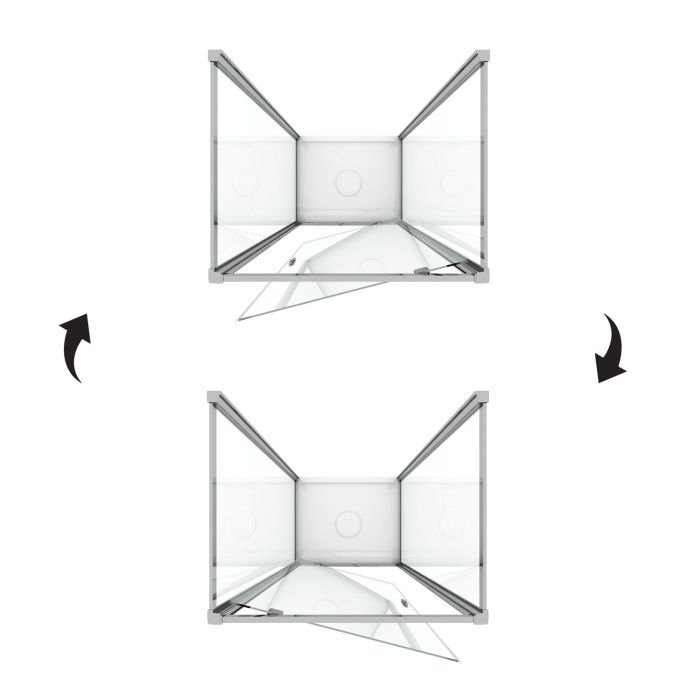 Box Doccia 3 lati 80x80x80 AP. 80 CM H198 trasparente mod. Cristal TRIO 1 Anta