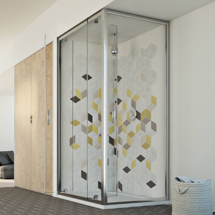 Box Doccia 75x80 AP. 80 CM H198 trasparente mod. Cristal Duo 2 Ante