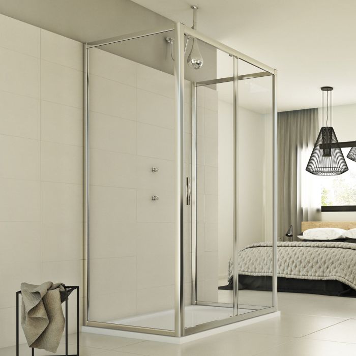 Box Doccia 3 lati 75x110x75 CM H198 trasparente mod. Young Trio 1 Anta P